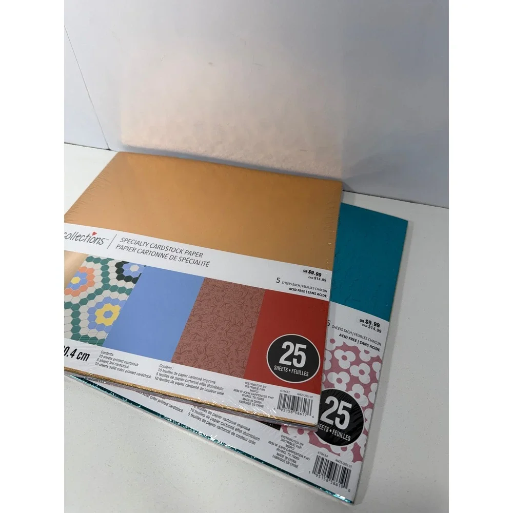 lot 2 Recollections Specialty Cardstock Paper 12x12 50 Sheets total Foil Floral